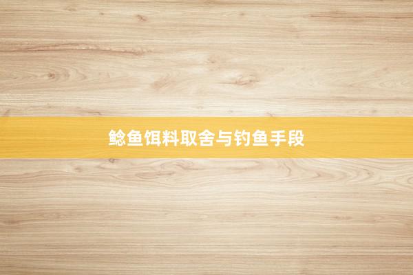 鲶鱼饵料取舍与钓鱼手段